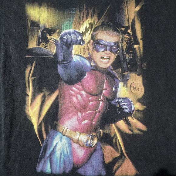 Vintage 90s DC Batman & Robin Movie Promo T-Shirt Chris O’Donnell as Robin M - Picture 3 of 4